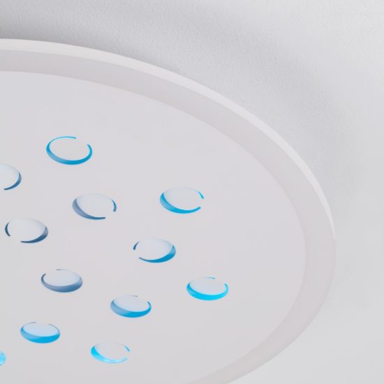 Plafoniera tonda con decoro a foglie led 30w dimmerabile rgb per cucina contemporanea bianca