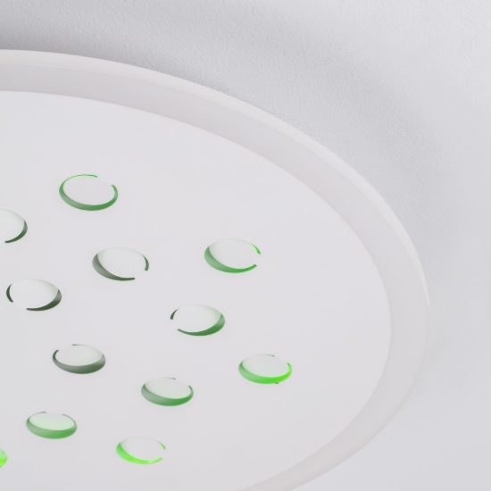 Plafoniera tonda con decoro a foglie led 30w dimmerabile rgb per cucina contemporanea bianca