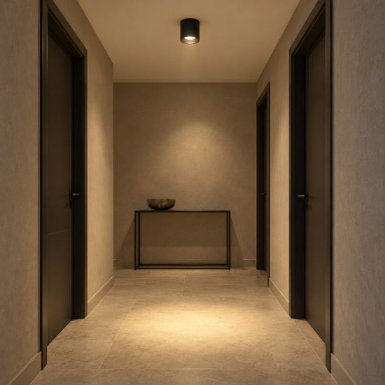 Faretto da soffitto a cilindro led 16w 3000k per corridoio moderno nero sabbiato