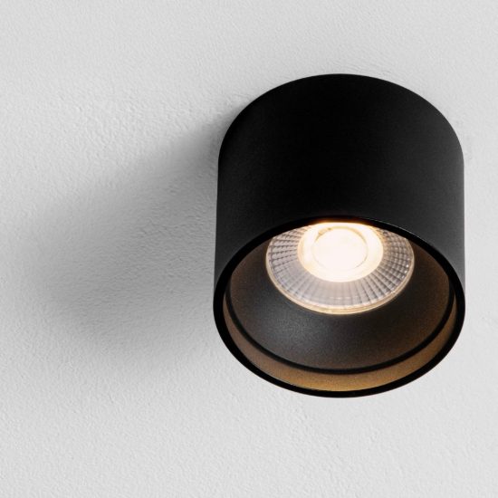 Faretto da soffitto a cilindro led 16w 3000k per corridoio moderno nero sabbiato
