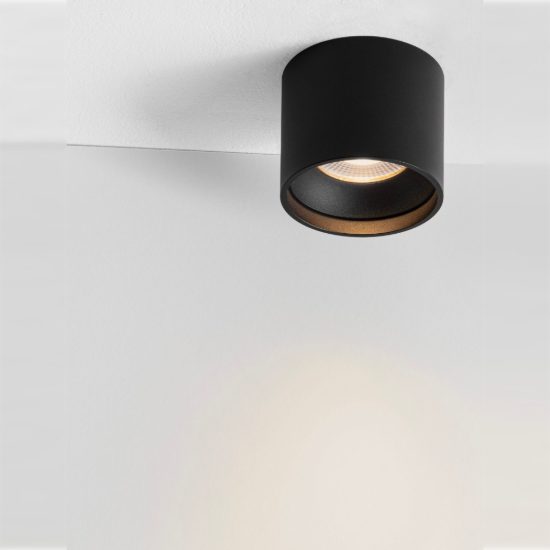 Faretto da soffitto a cilindro led 16w 3000k per corridoio moderno nero sabbiato