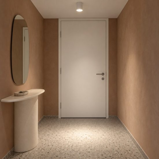 Faretto da soffitto a cilindro led 16w 3000k per ingresso moderno bianco sabbiato