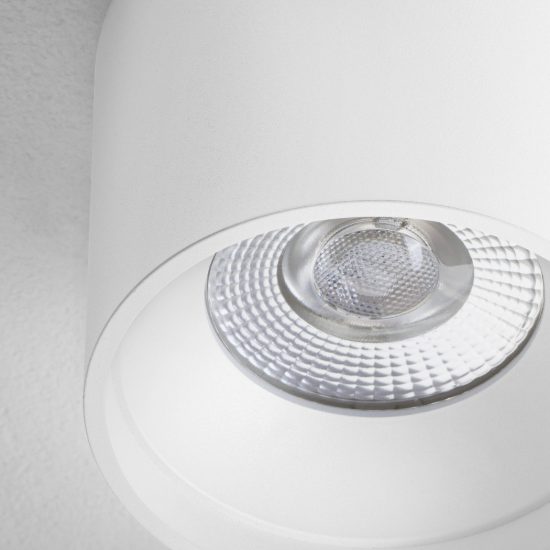 Faretto da soffitto a cilindro led 16w 3000k per ingresso moderno bianco sabbiato