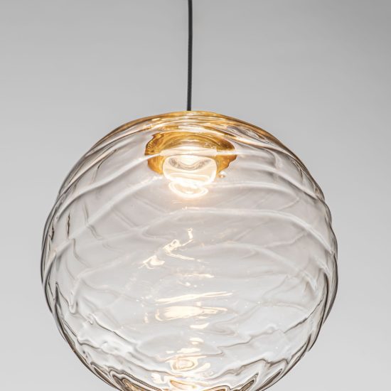Lampada a sospensione con sfera led 5w 2700k per cucina contemporanea oro ottone