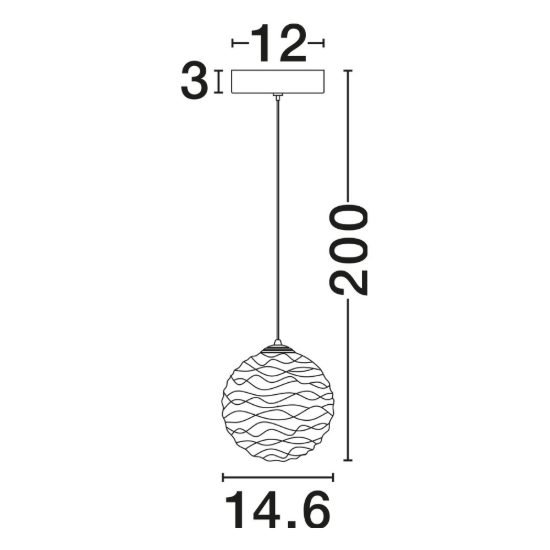 Lampada a sospensione con sfera led 5w 2700k per cucina contemporanea oro ottone