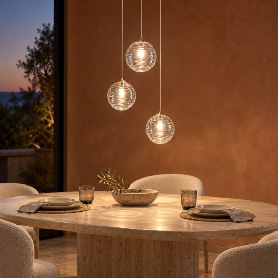 Lampadario a sospensione a sfere led 12w 2700k dimmerabile per sala da pranzo oro ottone