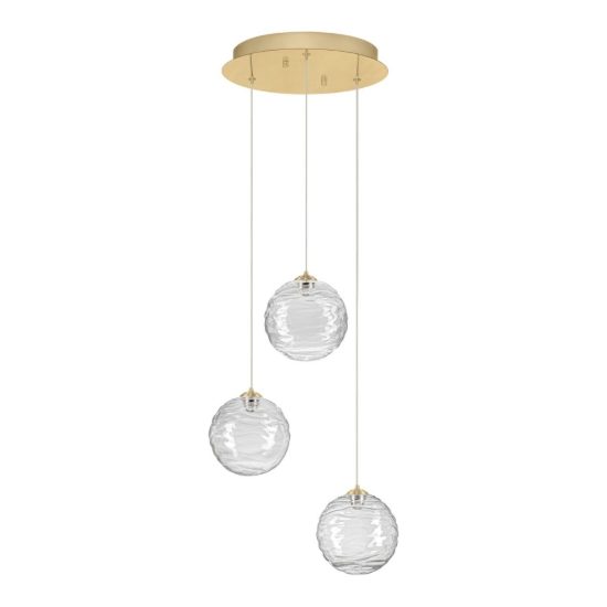 Lampadario a sospensione a sfere led 12w 2700k dimmerabile per sala da pranzo oro ottone