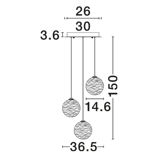 Lampadario a sospensione a sfere led 12w 2700k dimmerabile per sala da pranzo oro ottone