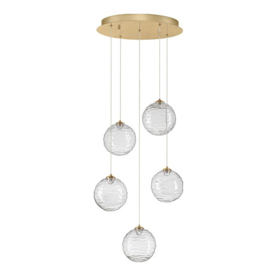 Lampadario a sospensione a sfere led 20w 2700k dimmerabile per soggiorno oro ottone