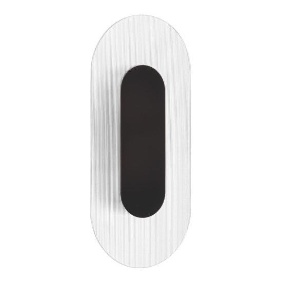 Applique da parete ovale in vetro rigato led 6w 3000k per soggiorno nera