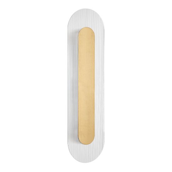 Applique da parete ovale in vetro rigato led 12w 3000k per soggiorno oro ottone
