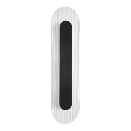 Applique da parete ovale in vetro rigato led 12w 3000k per soggiorno nera
