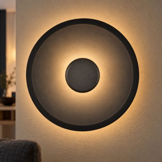 Applique da parete a disco led 6w cct 2700k 3000k 4000k per soggiorno moderna nera