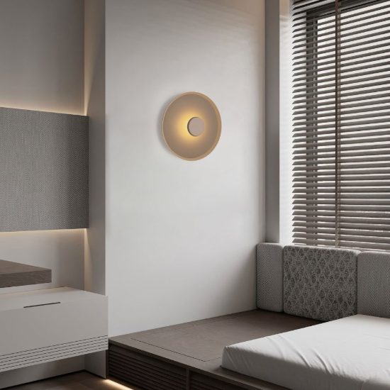 Applique da parete a disco led 14w cct 2700k 3000k 4000k per soggiorno moderna greige