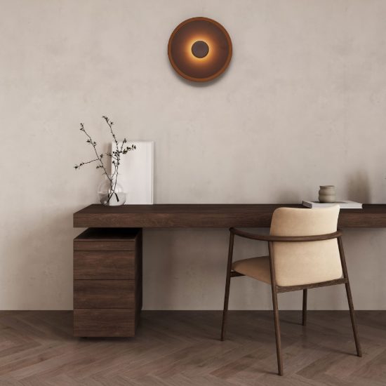 Applique da parete a disco led 6w cct 2700k 3000k 4000k per soggiorno moderna marrone scuro