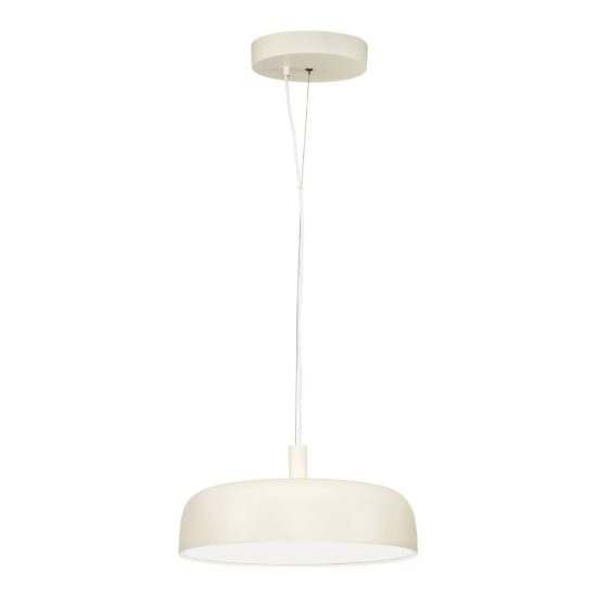 Lampadario a sospensione a disco led 27w 2700k dimmerabile per ingresso moderno crema