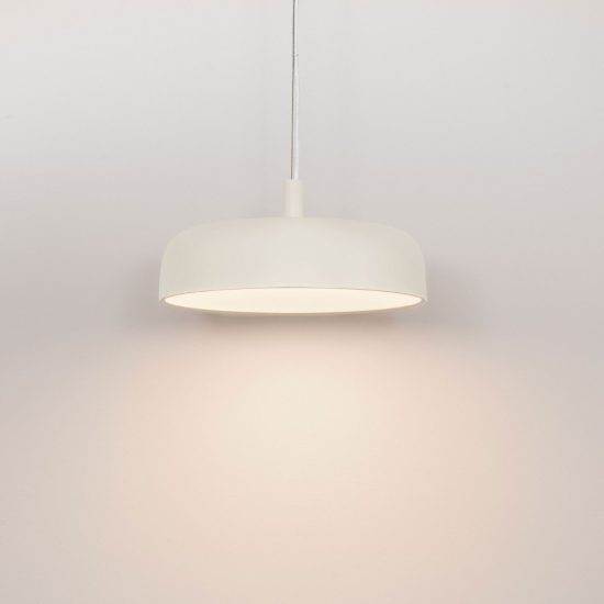Lampadario a sospensione a disco led 27w 2700k dimmerabile per ingresso moderno crema