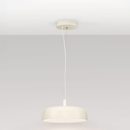 Lampadario a sospensione a disco led 27w 2700k dimmerabile per ingresso moderno crema