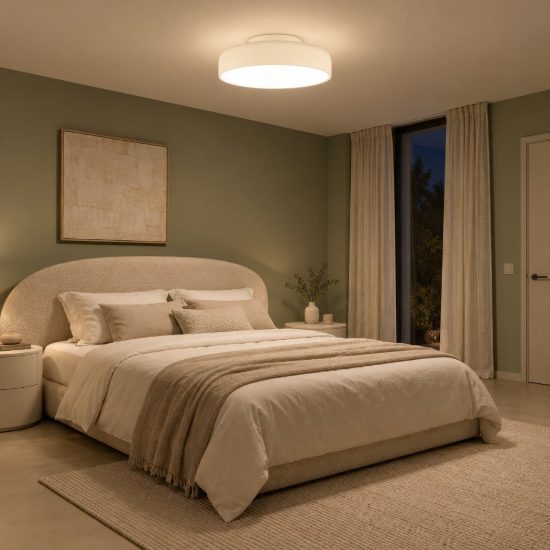 Plafoniera a cupola led 36w 2700k dimmerabile per camera da letto moderna crema