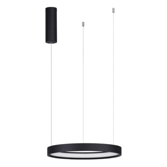 Lampadario a sospensione ad anello led 22w 3000k dimmerabile per ingresso nero sabbiato