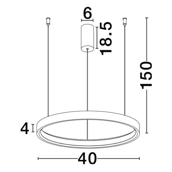 Lampadario a sospensione ad anello led 22w 3000k dimmerabile per ingresso nero sabbiato