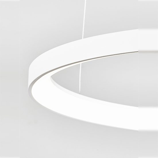 Lampadario a sospensione ad anello led 48w 2700k dimmerabile per soggiorno moderno bianco sabbiato