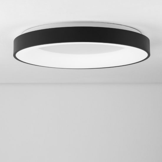 Plafoniera ad anello led 50w 4000k dimmerabile per camera da letto moderna nera sabbiata