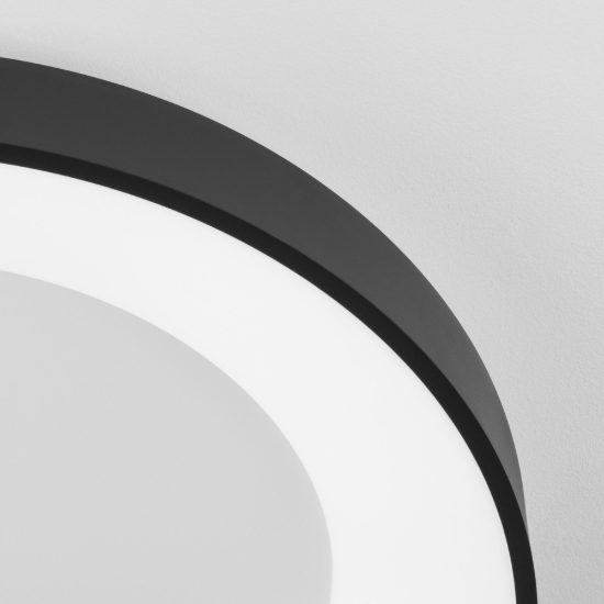 Plafoniera ad anello led 50w 4000k dimmerabile per camera da letto moderna nera sabbiata