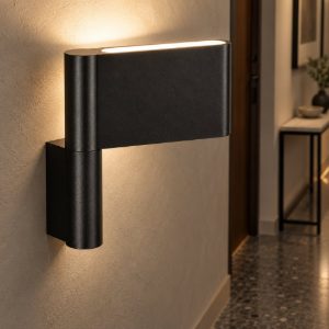 Applique da parete orientabile led 5w 3000k per corridoio moderna nera sabbiata
