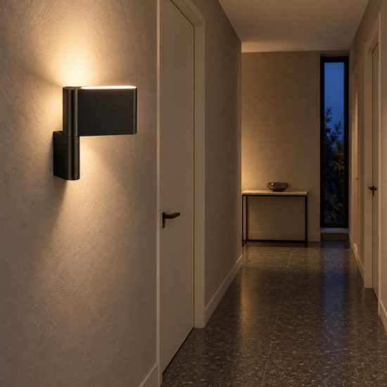 Applique da parete orientabile led 5w 3000k per corridoio moderna nera sabbiata