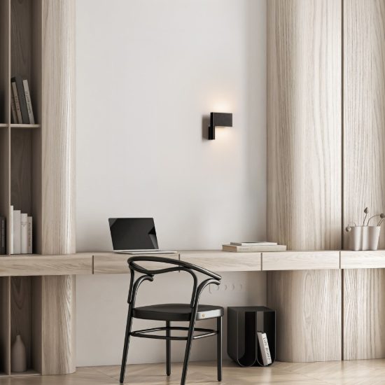 Applique da parete orientabile led 5w 3000k per corridoio moderna nera sabbiata