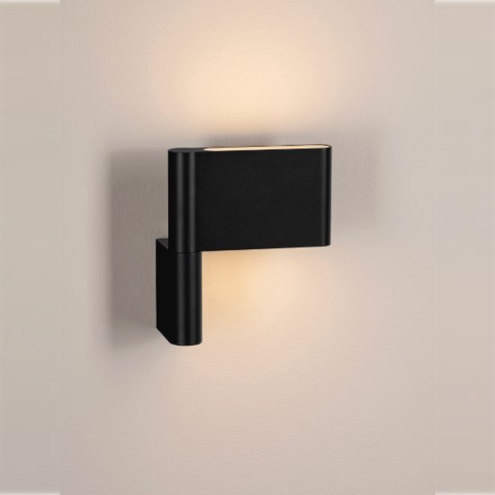 Applique da parete orientabile led 5w 3000k per corridoio moderna nera sabbiata