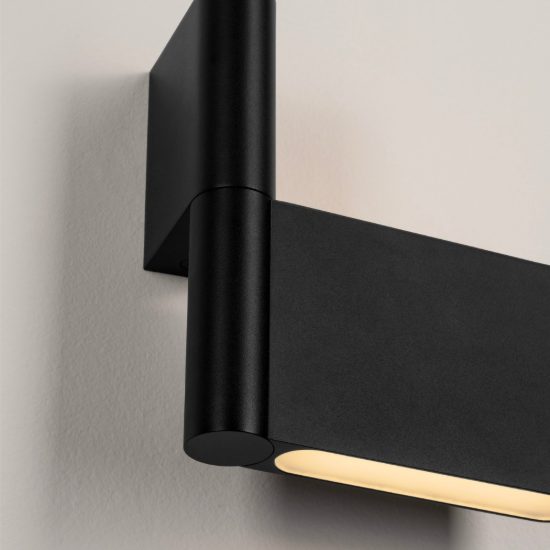 Applique da parete orientabile led 5w 3000k per corridoio moderna nera sabbiata
