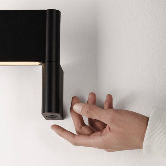 Applique da parete orientabile led 5w 3000k per corridoio moderna nera sabbiata