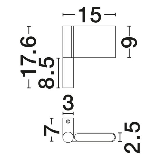 Applique da parete orientabile led 5w 3000k per corridoio moderna nera sabbiata