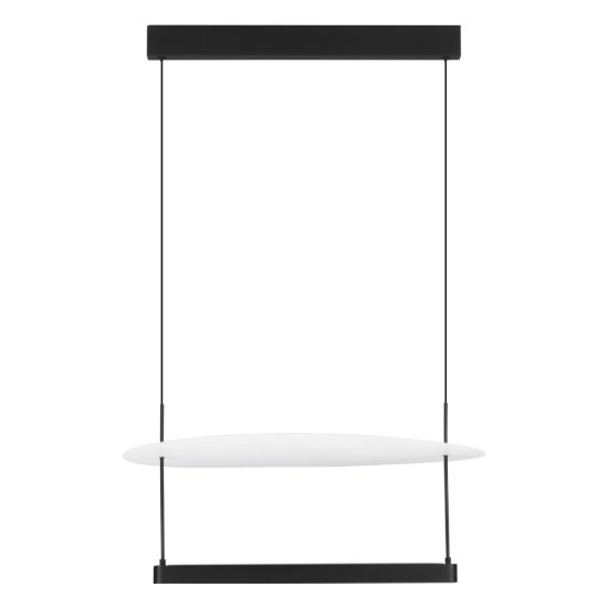 Lampadario a sospensione led 40w 2700k dimmerabile per soggiorno moderno nero sabbiato e bianco
