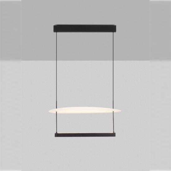 Lampadario a sospensione led 40w 2700k dimmerabile per soggiorno moderno nero sabbiato e bianco