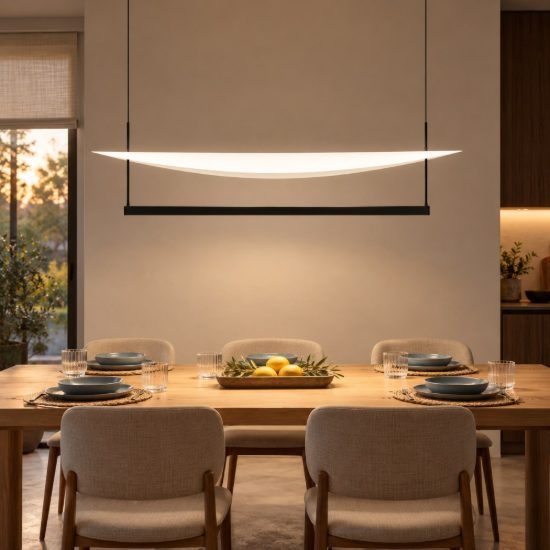Lampadario a sospensione led 81w 2700k dimmerabile per sala da pranzo moderno nero sabbiato e bianco