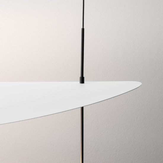 Lampadario a sospensione led 81w 2700k dimmerabile per sala da pranzo moderno nero sabbiato e bianco
