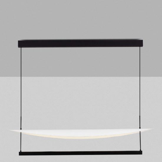 Lampadario a sospensione led 81w 2700k dimmerabile per sala da pranzo moderno nero sabbiato e bianco