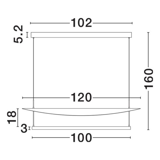 Lampadario a sospensione led 81w 2700k dimmerabile per sala da pranzo moderno nero sabbiato e bianco