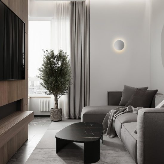 Applique da parete rotonda a specchio led 20w 3000k dimmerabile per soggiorno moderna