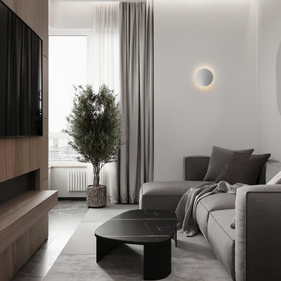 Applique da parete rotonda a specchio led 20w 2700k dimmerabile per soggiorno moderna