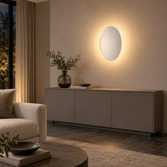 Applique da parete rotonda a specchio led 42w 3000k dimmerabile per soggiorno moderna