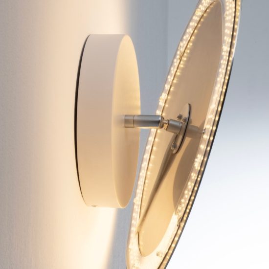 Applique da parete rotonda a specchio led 42w 3000k dimmerabile per soggiorno moderna