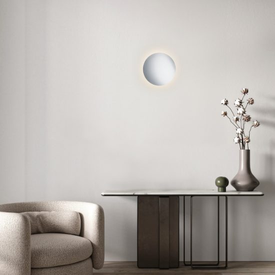 Applique da parete rotonda a specchio led 42w 2700k dimmerabile per soggiorno moderna