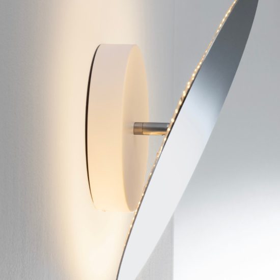 Applique da parete rotonda a specchio led 42w 2700k dimmerabile per soggiorno moderna
