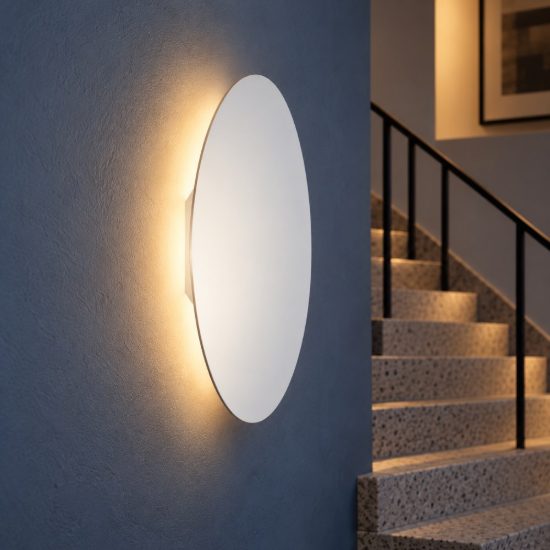 Applique da parete rotonda a specchio led 47w 2700k dimmerabile per soggiorno moderna