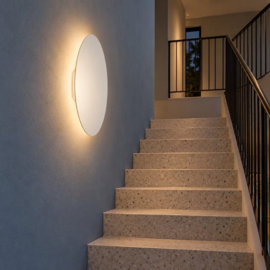 Applique da parete rotonda a specchio led 47w 2700k dimmerabile per soggiorno moderna