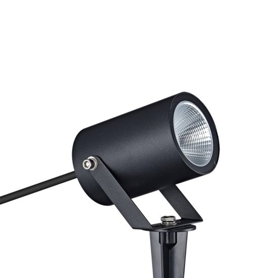 Faretto con picchetto da esterno giardino nero led 3000k ip65 orientabile